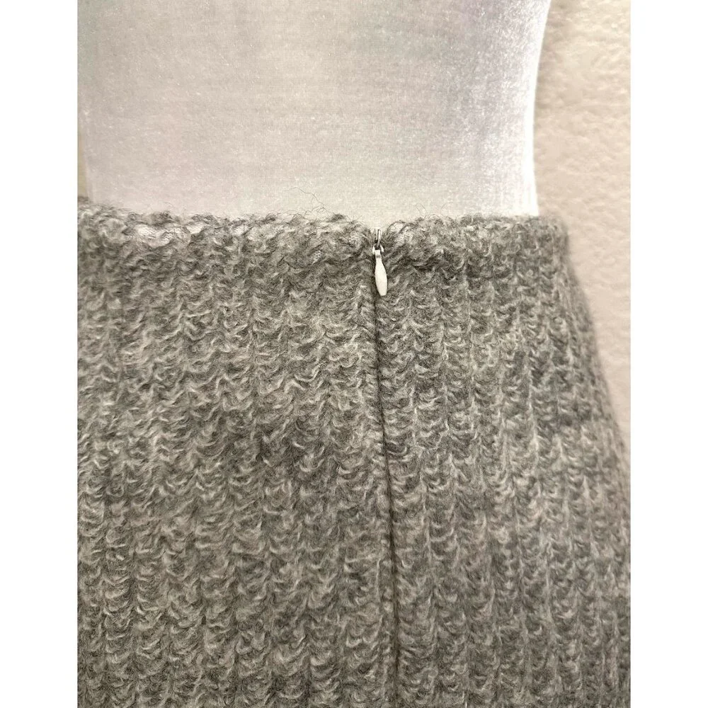 Becoming Wool Blend Made Korea Grey Textured Mini Skirt